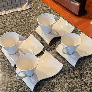 Elegant White Cup and Saucer Set